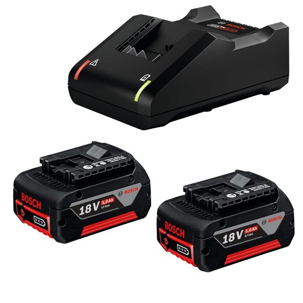 Bosch - Charger (GAL 18V-40) &amp; 2x Batteries - 5.0Ah (GBA - 18V) - Combo Kit