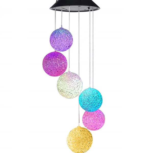 Solar Sphere Wind Chimes LED Garden Delight Illuminate Your Nights