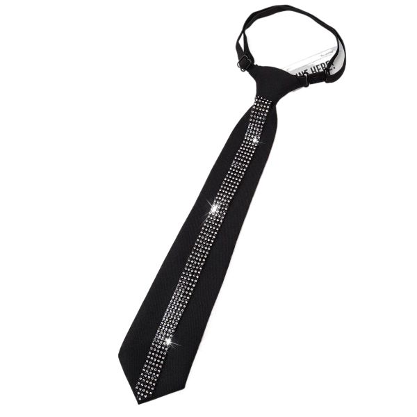 Light Luxury Black Rhinestone Tie Adjustable Fashion Ladies