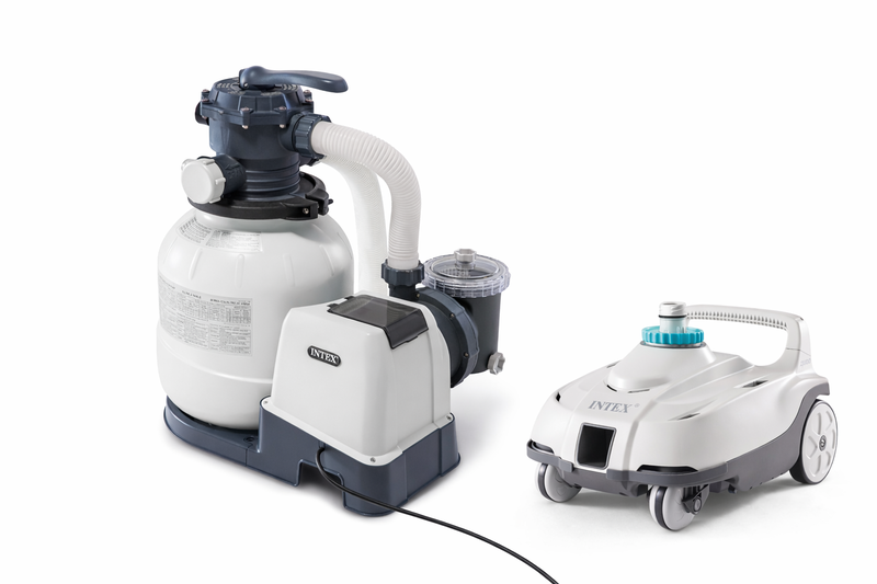 Intex ZX100 Auto Pool Cleaner with Intex SX2100 Sand Filter Pump Bundle