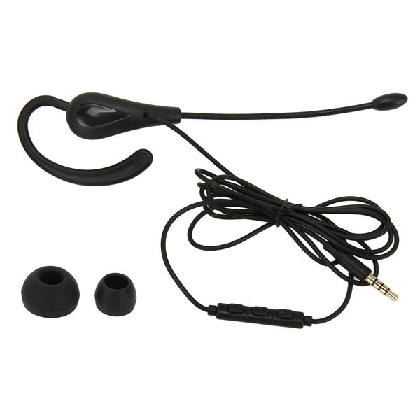 Single ear wired headset 3.5mm with mic