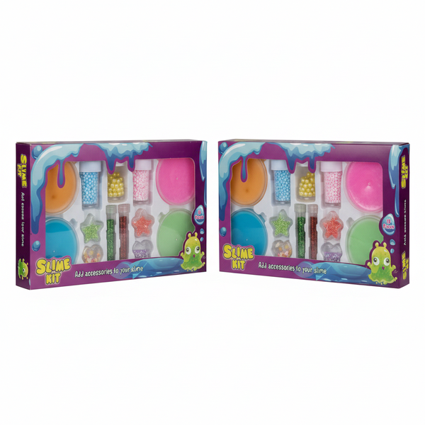 Novelty Slime DIY Kit with Accessories - 13 Piece Craft Set - 2 Pack