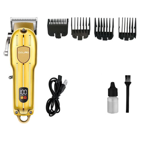 Daling R-Angle Design USB Charge Metal Clipper LCD Display Hair Trimmer