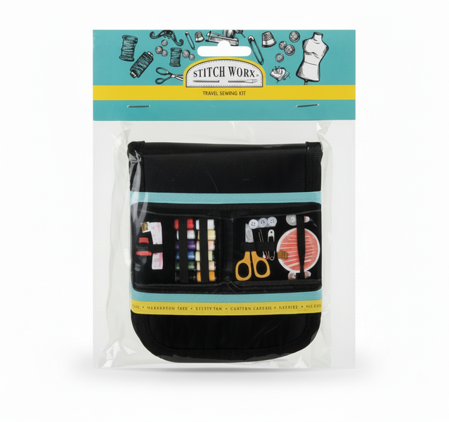 Stitch Worx Travel Sewing Kit with Needles, Threaders and Tools - 34 Piece