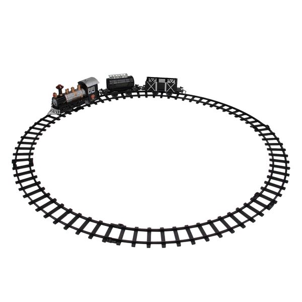 Battery Operated Black &amp; Silver Lighted &amp; Animated Classic Train Set