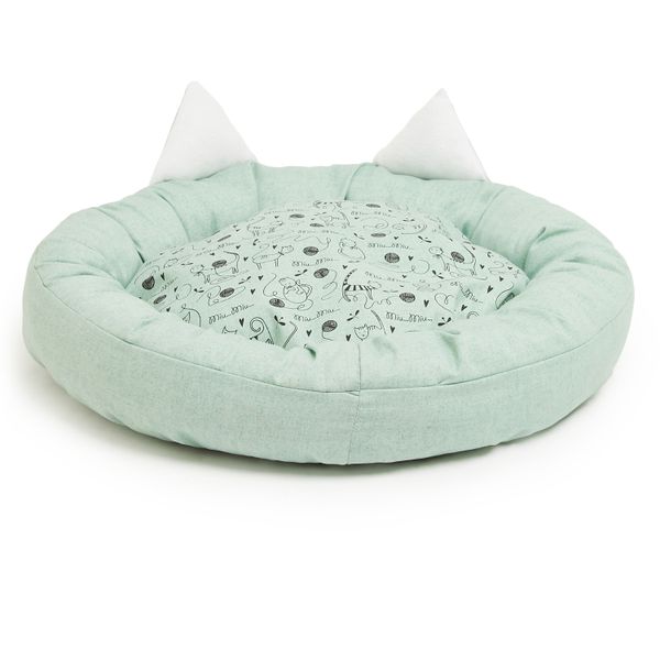 Wiggle Mui-Mui Print Cat Bed Mint Med