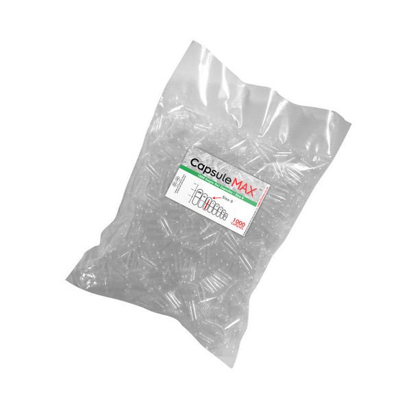 CapsuleMAX - 1000 Size 0 Empty Gel Capsules (Clear)