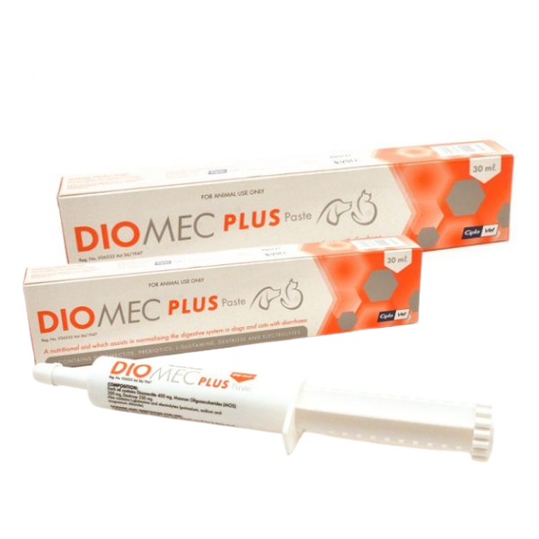 2 Pack - Diomec Plus Paste 30ml - Diarrhoea Treatment, Easy Dose Syringe