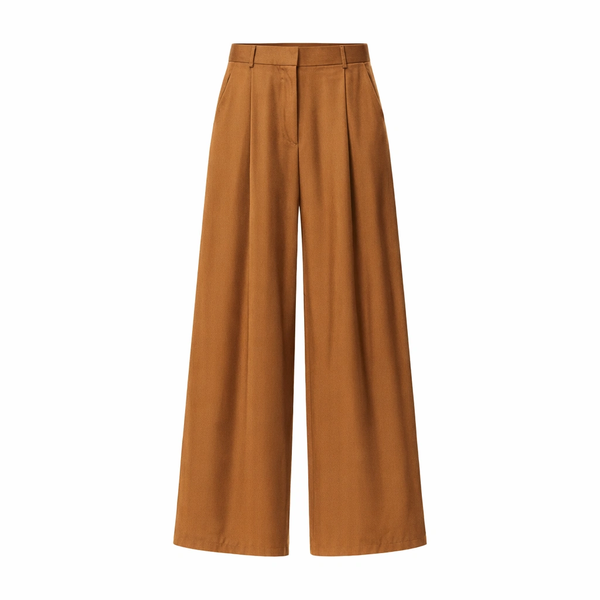Wide-Leg Trouser - Brown