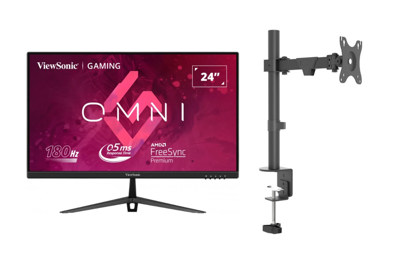 Viewsonic 24' 1080p Full HD Monitor + Ellies Adjustable Arm Mount (13 -32 )