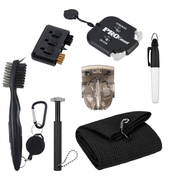 7 In 1 Golf Accessories Kit With Score Counter Golf Club Towel Divot Tool