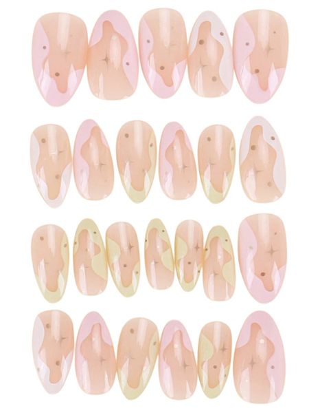 24 Piece Sorbet Tipped Nude Nail Set