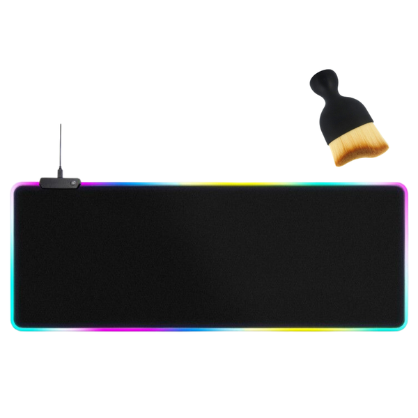 RGB LED Non-Slip Gaming Mouse Pad (90x40cm) + Small Multi-Use Brush