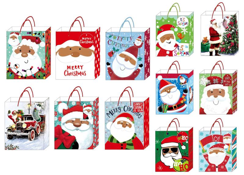 Bulk Pack x 12 Xmas Stationery Gift Bag Jumbo 41x30cm