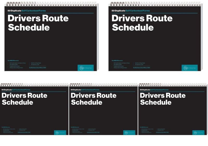 RBE Drivers Route Schedule Book A4 5's
