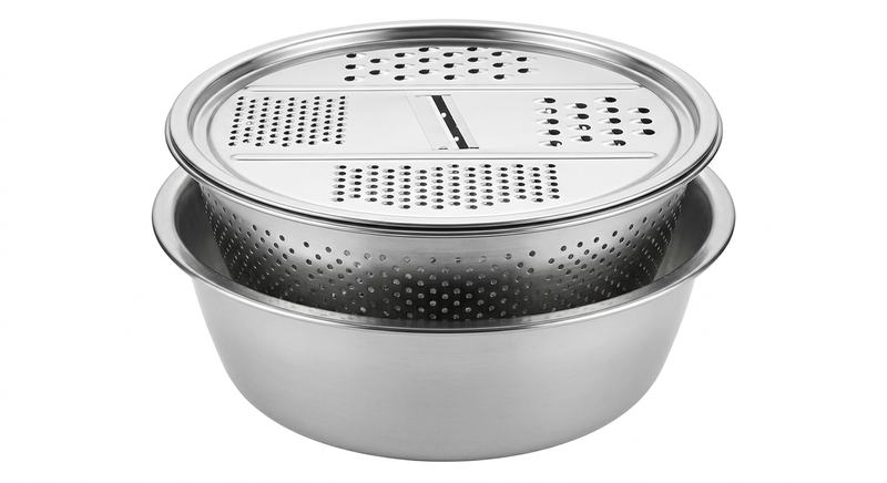 3-in-1 Multifunctional Stainless Steel Bowl &amp; Grater