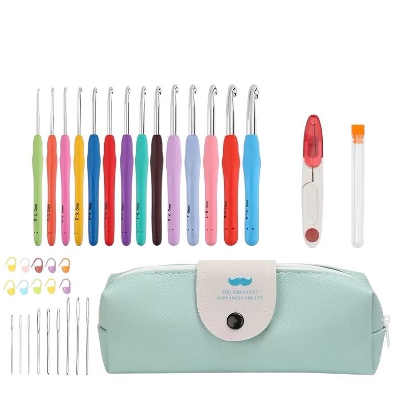 35 Piece Crochet Kit in a Small Travel Pouch Shop Today Get it