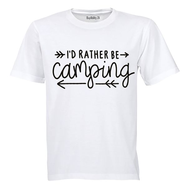 I'd rather be Camping - Mens - T-Shirt - White