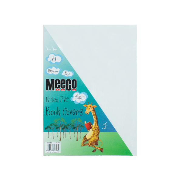 Meeco Fitted PVC Book Covers - A4 Clear (5 Pack)