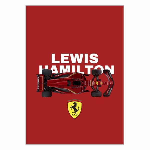 Lewis Hamilton Ferrari Car Poster - A1