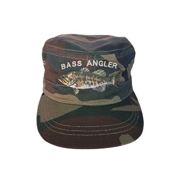 Camo Fishing Caps - 100% Cotton - Embroidered- Largemouth Bass Angler ...