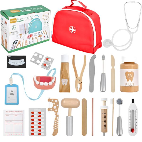 25 Pieces Doctor Kit for Kids,Dentist Pretend Play Educational Doctor Toy