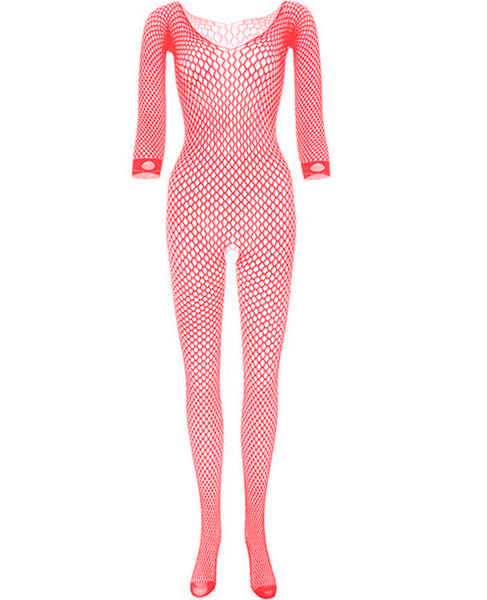 Belle Amoureuse Full Body Fishnet Bodystocking - RED