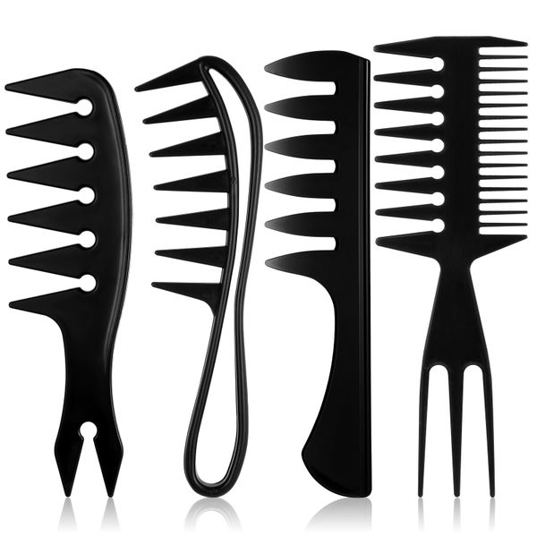 4PCS Styling Comb Set For Men Hair Styling - Comb Slicked-Back Anti Static