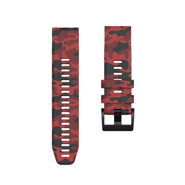 Quick Release Camo Silicone Sports Band Strap for Garmin Fenix 7X (26mm)