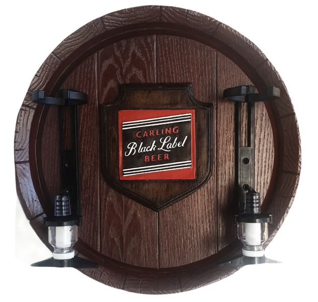 Large Barrel 2 Optic Liquor Dispenser - Black Label