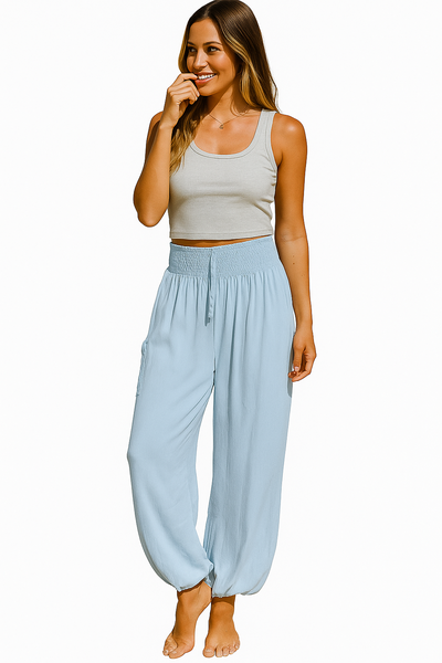 Indoblu Relaxed Pants Ryron Krinkle White