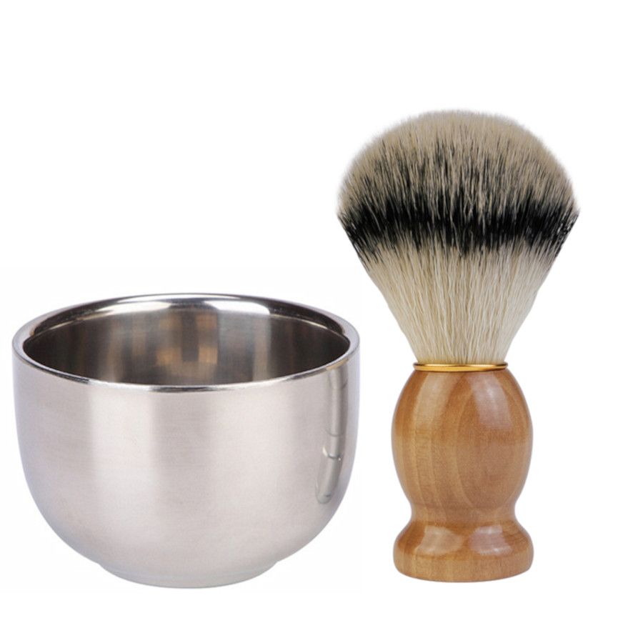 Stainless Steel Shaving Bowl and Shaving Brush Set. Perfect Wet Shaving ...