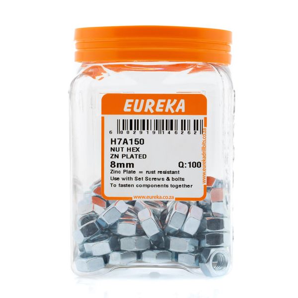 EUREKA Hex Nuts Zinc Plated 8mm Q:100 H7A150