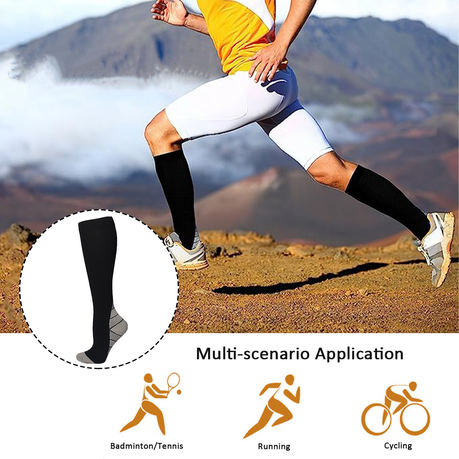 3 Pairs Calf Compression Sleeves for Men And Women Football Leg Sleeve  Footless Compression Sock for Running Athlete Cycling (Black, White, Gray,  Medium) Medium Black, White, Gray