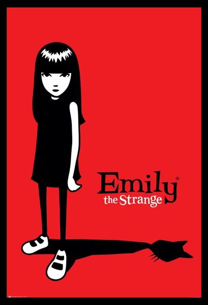 Emily The Strange - Cat Shadow Poster with Black Frame