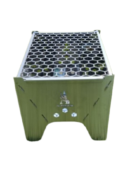 Stainless Steel Camping Braai &amp; Firepit - Flat Pack - 40 x 30cm