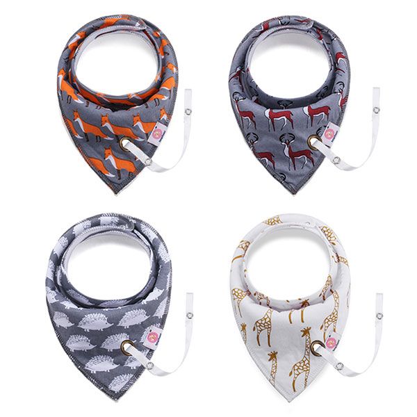 Set of four Baby Bibs with Dummy Holder Wild Animals Buy Online in South Africa