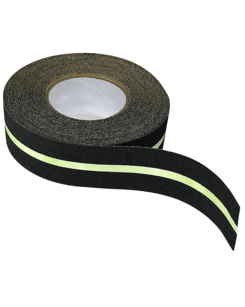 Industrial Anti-Slip Grit Tape with Glow in the Dark Stripe 25m
