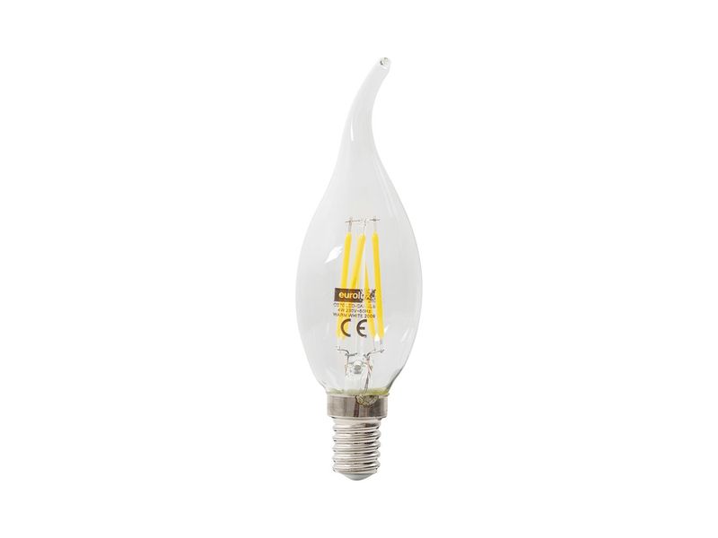 4W Warm White Clear LED Filament Flame Candle E14 Bulb