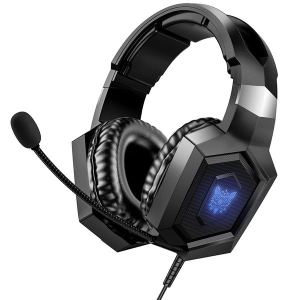 ONIKUMA K8 3.5mm Gaming Headphones with Mic &amp; RGB LED Lights Black