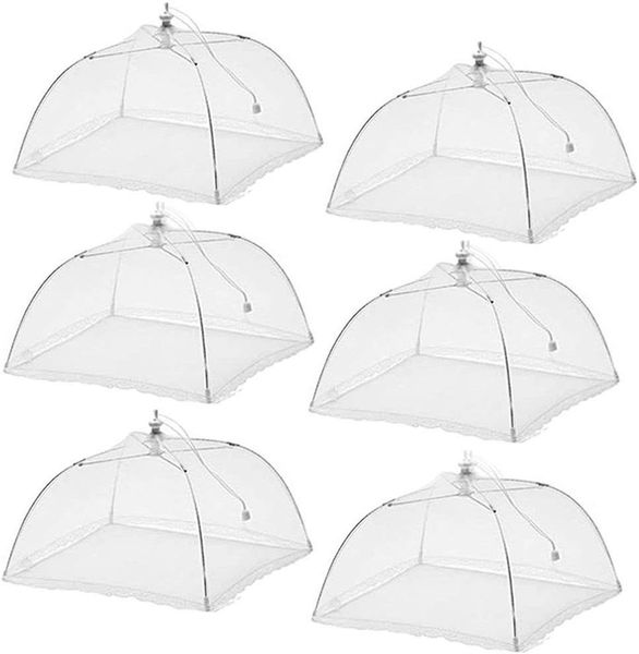 Food Covers Foldable Insect Proof Food Covers 6 Piece Reusable Food Tents