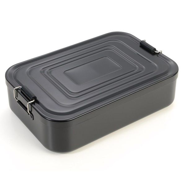 TROIKA Lunchbox XL with Partitions and Clip-Lock - XL Aluminium Black