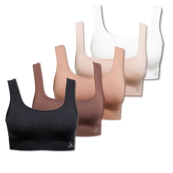 Seamfree 5 Pack Crop Tops - Tonal