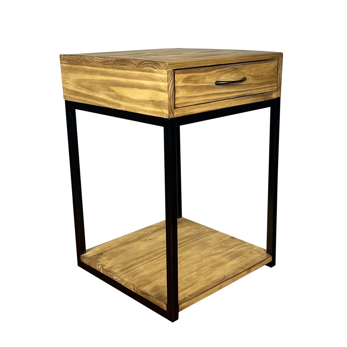 Nelspruit Solid Wood Rustic Pedestal Bedside Table Side Table