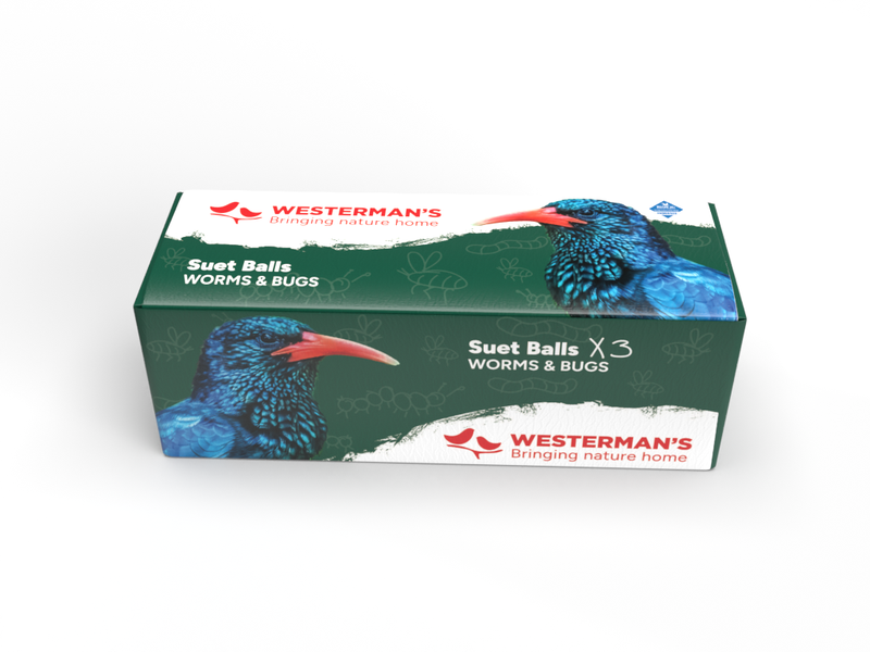 Westerman's 3 x Suet Ball Worms and Bugs Flavour