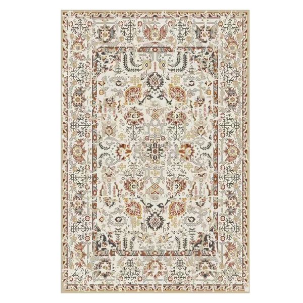 Home Decor Multi Colour Pattern Persian Inspired Design Rug Orange