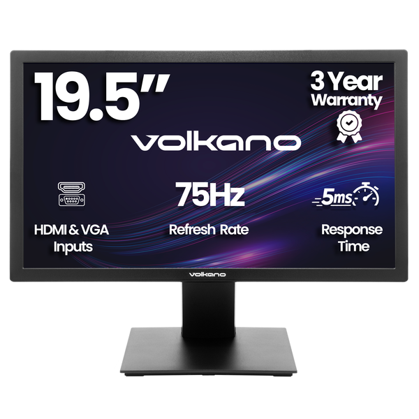 Volkano 19.5" HDMI VGA Monitor 75Hz Anti-Glare Display - 3 Year Warranty