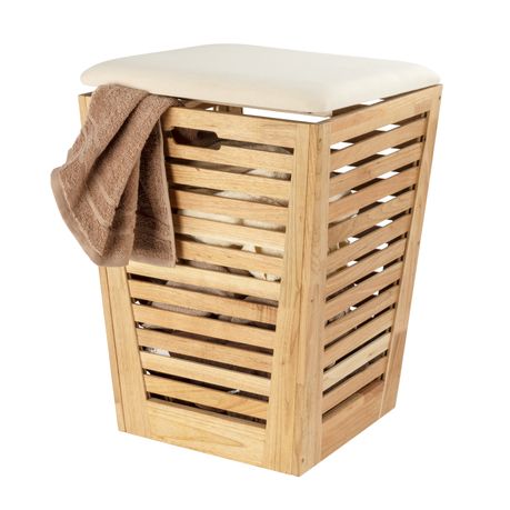 Wooden washing best sale basket