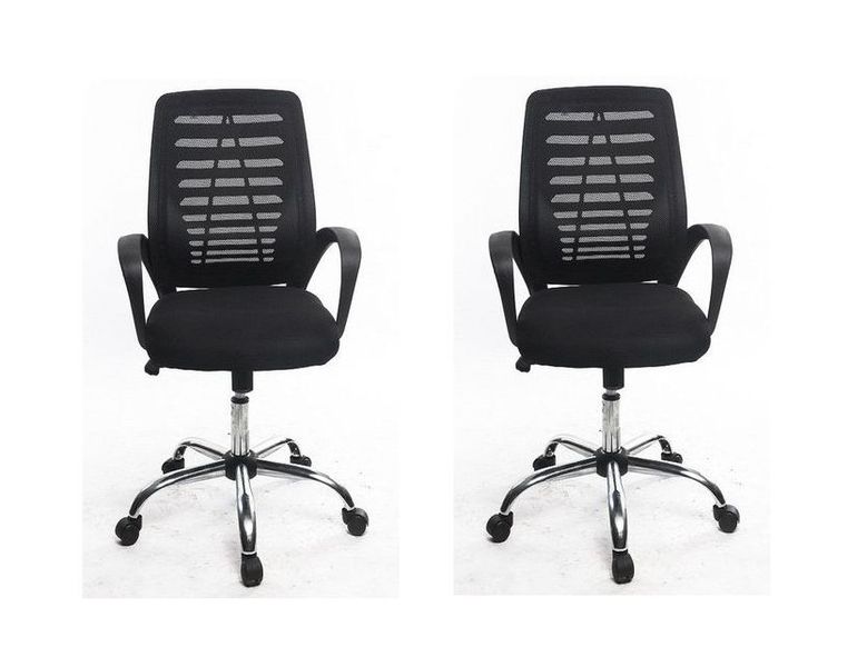 Office Chairs -Ergonomic Midback Pack of 2 –Black Colour