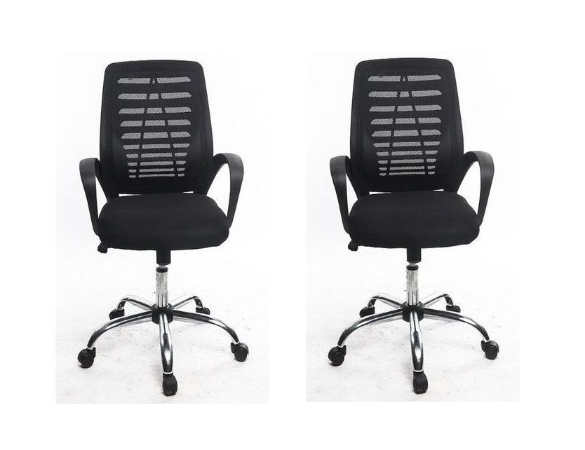 Office Chairs Ergonomic Midback Pack of 2 Black Colour Shop Today